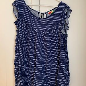 ModCloth navy polka dot top